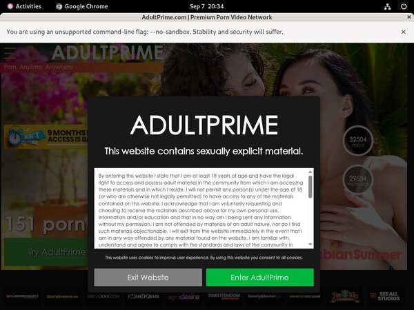 Adultprime Signup Page