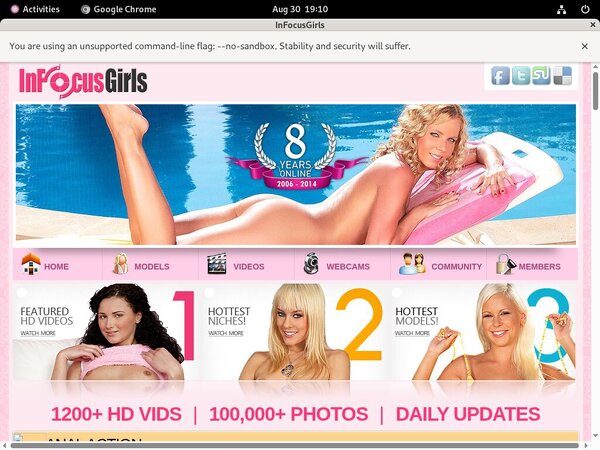 In Focus Girls Signup Page