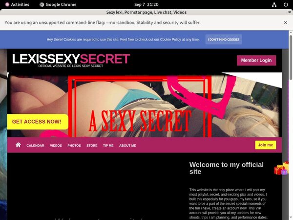 Lexissexysecret.modelcentro.com Valid Password