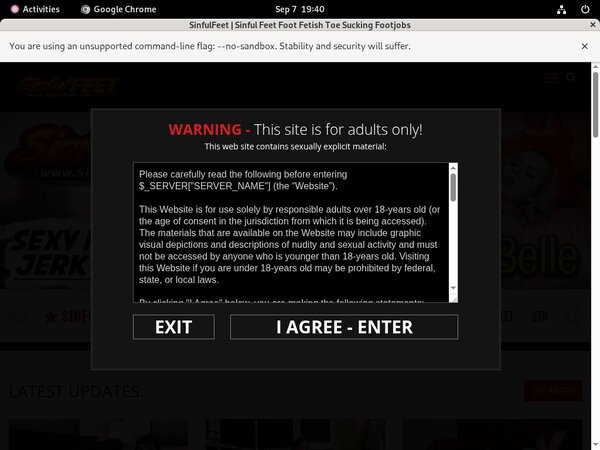 Sinfulfeet Register Form