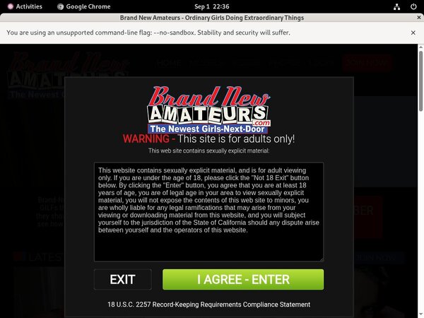Free Account On Brand New Amateurs
